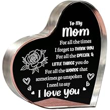 Gifts for Mom, I Love You Mom Acrylic Plaque - Birthday Gifts for Moms from Daughter Son, Christmas Keepsake Idea for Mother