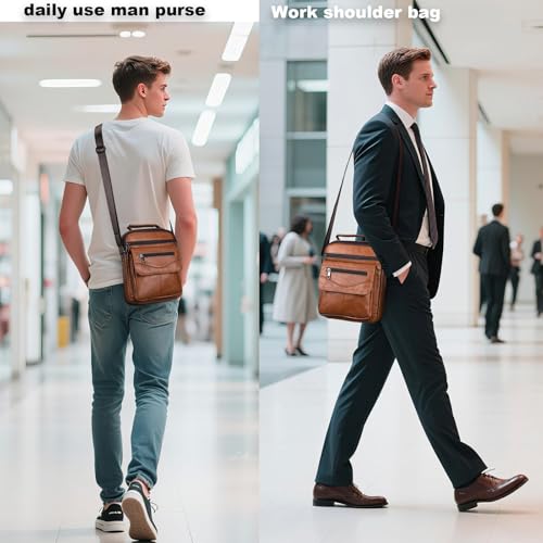 NIUCUNZH Genuine leather man purse mens crossbody sling bag small messenger shoulder Satchel4