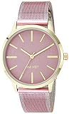 Nine West Reloj de Pulsera de Malla para Mujer, Rosa/Oro, NW/2462GPPK