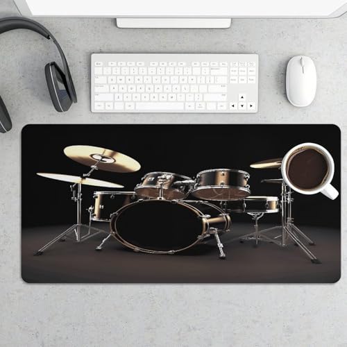 Cool Drum Set Desk Pad con base de goma impermeable miniatura 5