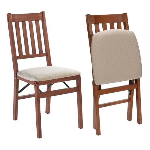 MECO STAKMORE Arts and Craft Folding Chair Fruitwood Finish, Set of 2