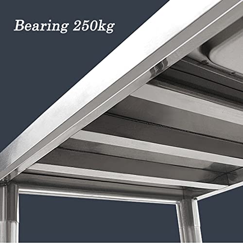 Évier utilitaire inox avec égouttoir et étagères de rangement - 5