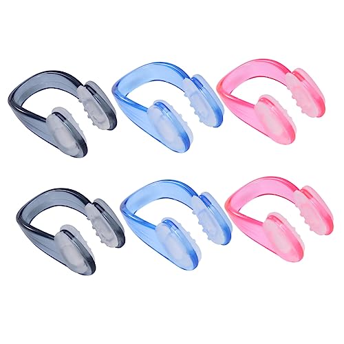 GRIRIW 18Pcs Silicone Swimming Nose Clips for Adults Comfortable Reusable Nose Protection Accessories for Pool Diving Each Pink Black Blue