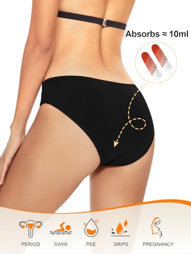 Image of OVRUNS Period Swimwear Bikini Menstrual Leakproof Swim Bottoms Waterproof UV 50+ Light Flow for Teens Girls Women