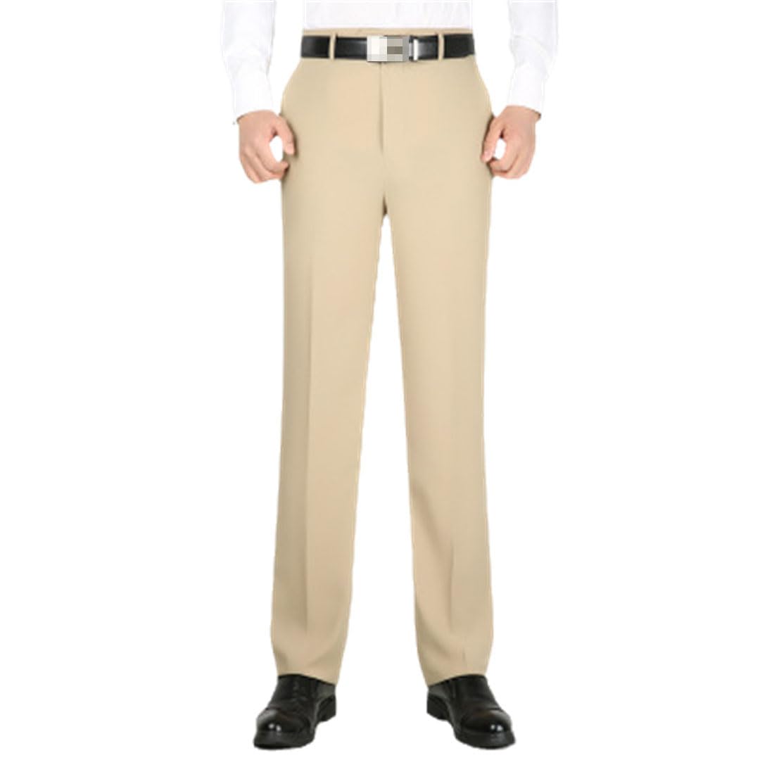 Vogrtcc Pantalones De Oficina para Hombre, Cintura Alta, Finos, Sueltos, De Negocios, Informales, Antiarrugas