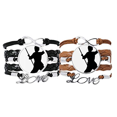 Pulsera de Kung fu Shaolin de China de cuero para lucir a diario en pareja