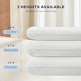 Unimatta White Velvet Bed Pillows for Sleeping 2 Pack - 27.6x15.7x3.9 Inch Gel Infused Memory Foam Queen Size Pillow with Jacquard Cover - Soft Support for Side, Back and Stomach Sleepers