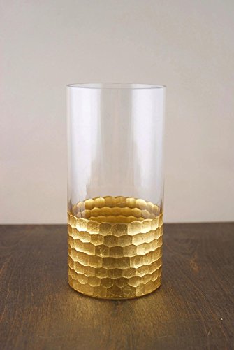 Richland Gold Honeycomb Cylinder Vase 8" X 4" #TOP23