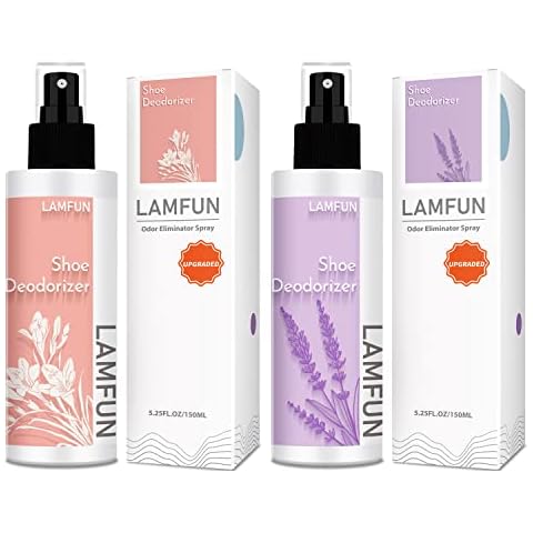 Shoe Odor Eliminator, LamFun Foot Shoe Deodorizer Spray, Natural Deodorant for Shoes, Feet, Sneakers, Work Boots, Air Freshener Spray, Freesia and Lavender Cover