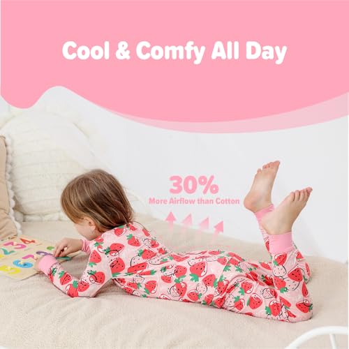 Image of Kids 2-Piece Soft Bamboo Viscose Clothing Set, Long Sleeve Top & Pants, Everyday Outfit for Toddler Boys & Girls