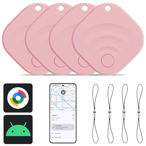 Reyke Android Tracker, Air Smart Tag Compatible avec Google Find My (Android Seulement), Traceur pour clés, Bagages, Valise, Portefeuille, 4 Pack