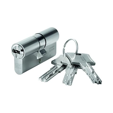 WINKHAUS 9002730442694 Einbaudoppelzylinder key Tec N-Tra 28/45, Messing vernickelt matt Cover