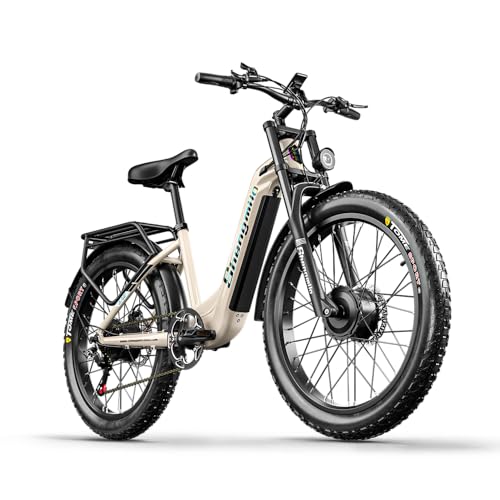 Shengmilo E Bike Herren Elektrofahrrad 26 Zoll E-Mountainbike Vollfederung E-Bike 48V 17.5Ah Akku 7 Gang Schaltwerk Elektrisches Fahrrad mit Fat Tire 80NM – Bild 3
