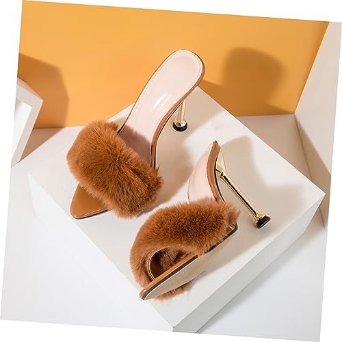 Pantoufles de maison d'été et sandales à talons stables PU - 5