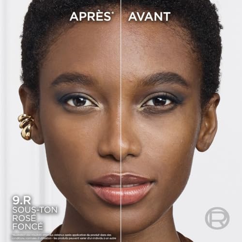 'Oréal Paris Fond de Teint Fluide Hydratation 24H Formule à 'Acide Hyaluronique Tous les Types de Peaux Accord Parfait Teinte : Froid 9.R 30 ml - vue 5