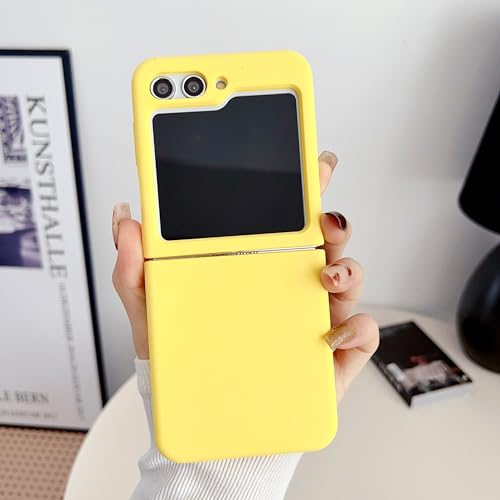 Image of MIDOS Back Cover Compatible with Samsung Z Flip 6 Case Liquid Silicone Full Protection Shock Proof Back Cover for Samsung Galaxy Z Flip 6 (Yellow)