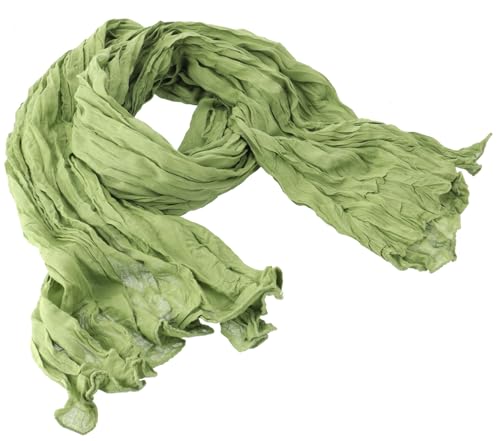 GURU SHOP Indisches Baumwolltuch, Schal, Krinkelschal - Grün, Herren/Damen