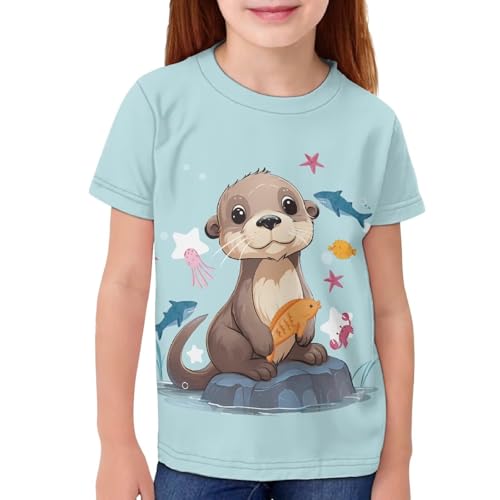 Image of JEOCODY Boys Girls Graphic Tees Funny 3D Printed Short Sleeve T-Shirts 3-16T