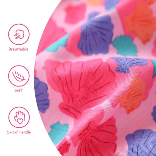 Toddler Girls Cotton Shell Print Dress,Summer Toddler Girl Dress4