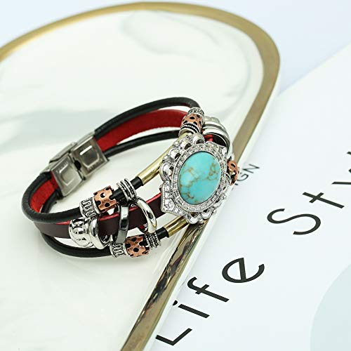 Leather Bracelets for Women Multilayer Bracelets for Women with Genuine Leather Layered Bracelets Boho/Bohemia Style Jewelry for Men and Woman3