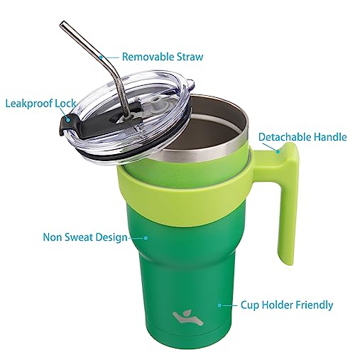 Image of Konokyo 40 oz Tumbler with Handle and Straw, Insulated Travel Mug