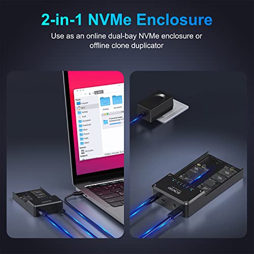 Sokiwi NVMe M.2 Duplicator Dual-Bay Offline Clone Tool-Free の商品画像 2