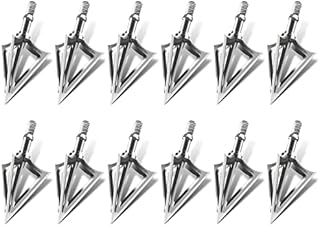 Aimdor X1 Broadheads Hunting Broadheads 12pcs 100/125 Grain Fixed Blades Stainless Steel X1 Hunting Broadheads for Crossbow Compound Bow and Hunting Bow