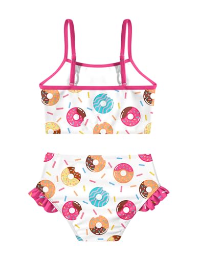 Image of Little Girls Two Piece Mermaid Bikini Set Ruffle Adjustable Summer Beach Bathing Swimsuit 3-7 Years for Kids