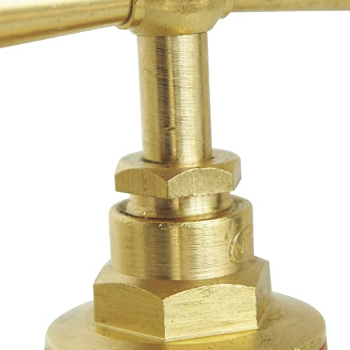 SOMATHERM FOR YOU - Absperrventil mit Doppelentlüftungsschraube Female FF20 / 27 - Kopf Stem - in rohem Messing