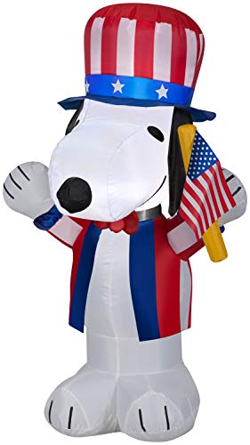 Gemmy Airblown Inflatable Patriotic Snoopy, 3.5 Ft Tall, White #TOP1