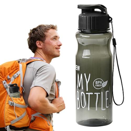 Botella de agua deportiva de 2 litros – paredes de acero inoxidable al vacío, sin BPA, gran capacidad, jarra de fitness a prueba de fugas con pajita | Marcador de tiempo y correa de transporte