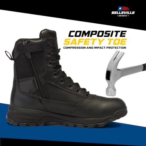Belleville Spear Point Waterproof Composite Toe Tactical Boots for Men - Black Military Boots for Police, EMS & Security Personnel - Zone Traction Outsole4