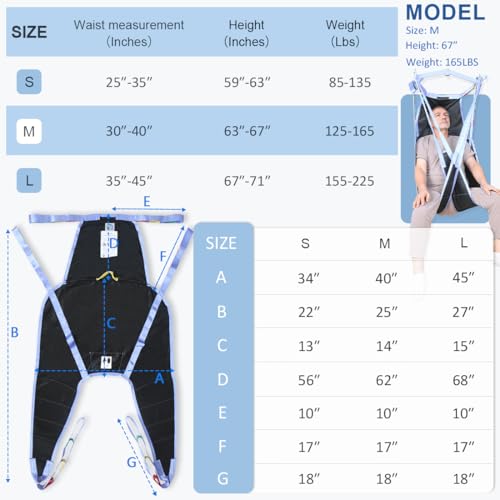 Image of Universal Divided Leg Sling with Head Support, Padded Patient Lift Sling for Transfer, Lifting or Positioning, U Shape Transfer Sling for Elderly, Disabled, Bedridden, 500Lbs (Black, Medium)