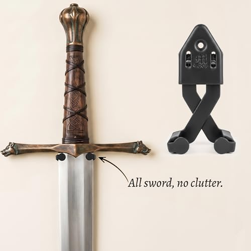 Mythrojan Metal Single Sword Wall Mount - 4 Inch Vertical Sword Display Wall Hanger, Adjustable Multifunctional Wall Rack for Sword, Axe & Knives, Decorative Wall Decor (Large) by Mythrojan - Used condition - Image 6
