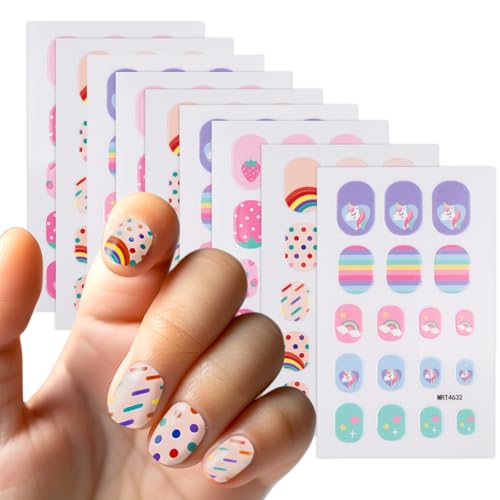 Colorful Self-Adhesive Nail Stickers (9 Sheets)