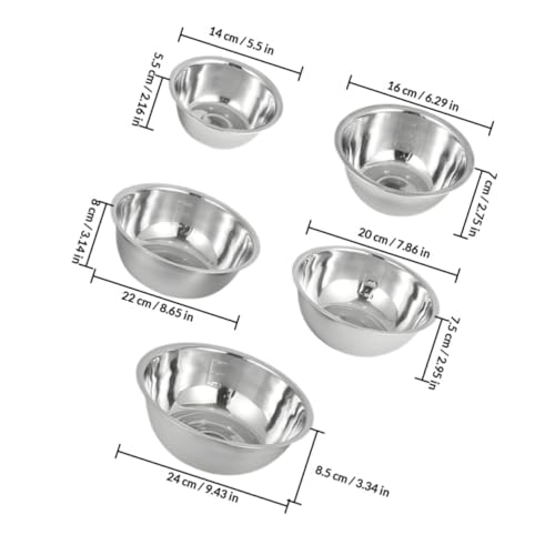 BESPORTBLE Juego de 5 tazones mezcla acero inox miniatura 2