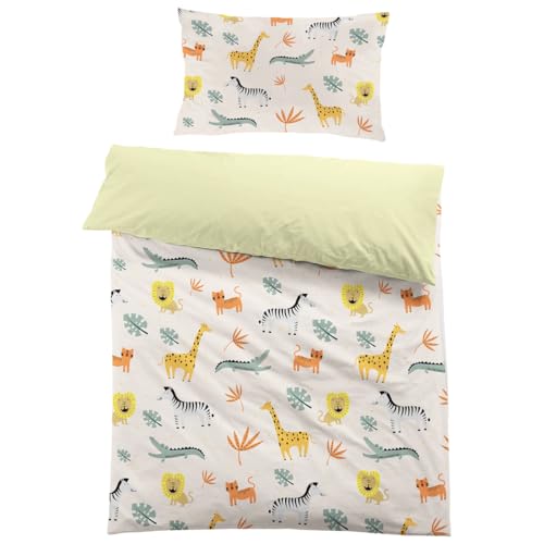 MUSOLEI Housse de Couette Enfant 120x150 Animal Fille Garçon Parure de Lit 1 Personne en MicrofibreDessin Animé Cartoon 3D Imprimé avec Taie d'oreiller...