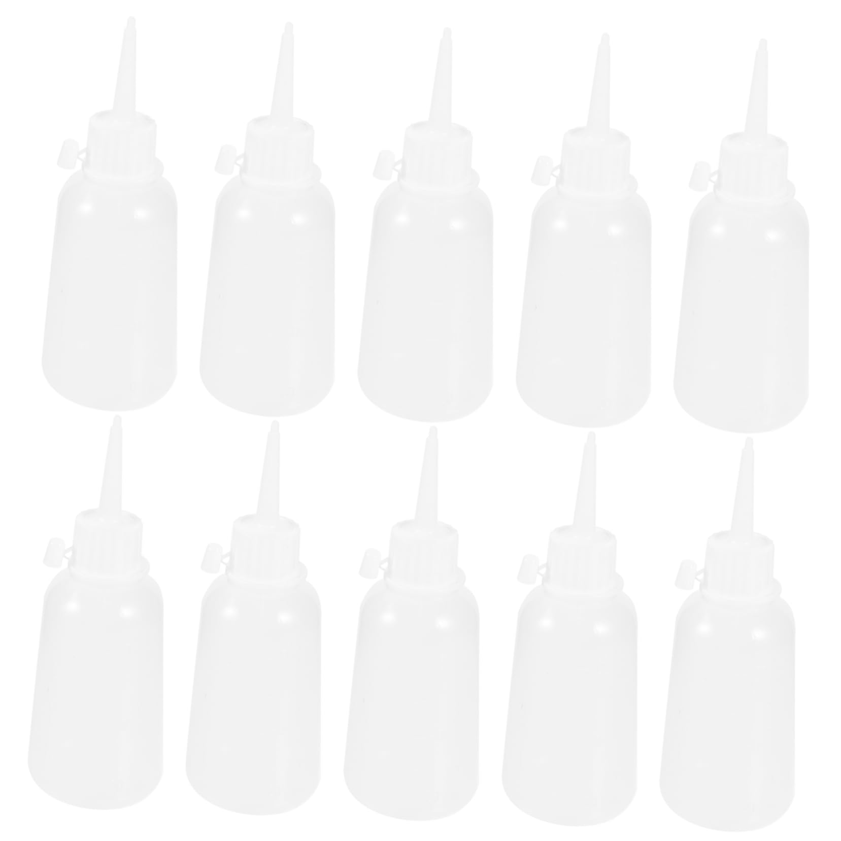 Gatuida 10 Stuks Flesje met knijpflessen voor vloeistoffen Lijm tip naaldolieflessen knijpflessen met applicatorflessen olie precisie plastic Black