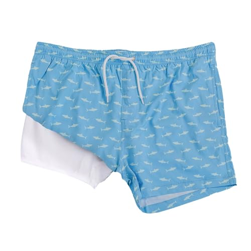 BERMIES Men’s Short Swim Trunks with Compression Liner - 4” Inseam, Quick-Dry, 4-Way Stretch, UPF 50+, Eco-Friendly Fabric