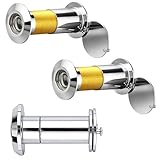 3er Set Türspion mit Sichtschutz – 220° Weitwinkel Spion für Haustür (Echtglas) – Ø 16mm, Einstellbar für 40-60mm – Einfacher Austausch (Türspion ohne Bohren bei vorhandenem Loch) – Silber