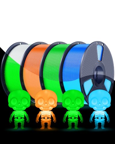 Image of SUNLU 4KG Glow in the Dark PLA Filament Bundle 1.75mm, Luminous PLA 3D Printer Filament, Long-Lasting Brightness & High Toughness, 1kg Spool (2.2lbs), Fits Most FDM Printers, 4 Pack