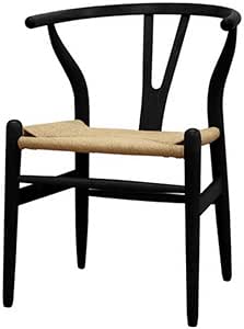 Baxton Studio Wood Wishbone Y Chair, Black
