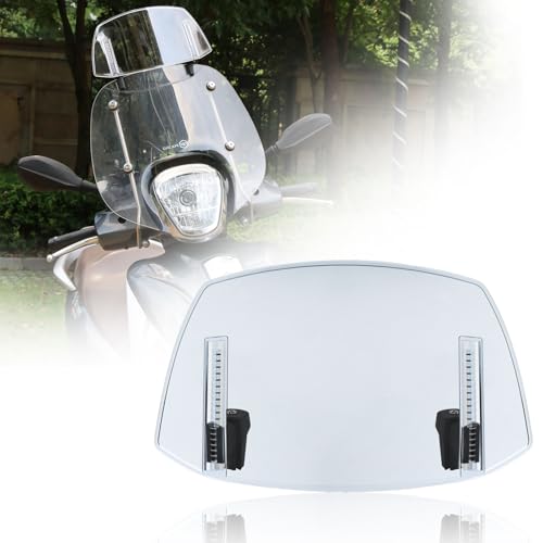Image of PACEWALKER Universal Motorcycle Windshield Extension Motorcycle Wind Deflector Adjustable Clip-on Windscreen Visor Fit for Honda Suzuki Kawasaki Yamaha Motobikes (Blue)