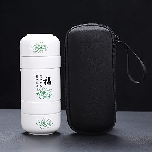 OUMIFA Service à thé Maison Portable Céramique Theapot Gaiwan Teascups Bureau de Travel Handmade Chinois Kung Fu Tea Ensemble Bouteille d'eau Pot Cafe De Voyage (Color : 05)