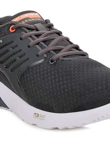 Campus Men Crysta Pro Running Shoes Gray 9UK Grey, Org - Image 6