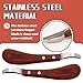 USUNFARM Hoof Knife Double Edged Hoof Trimming Knife with Wooden Handle，Stainless Steel Loop Blade Multipurpose Hoof Trimming Knife for Livestock,for Cutting Horses Donkeys Cows Hooves (Red Stripe)