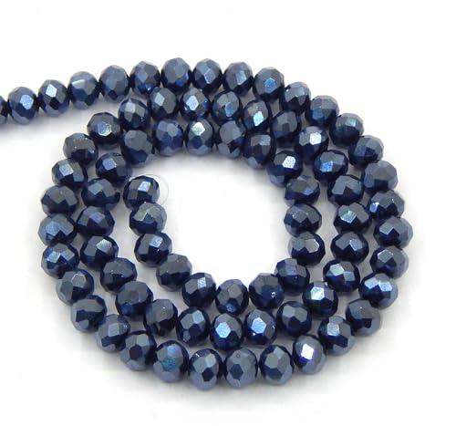 Perlin Pack of 160 Czech Bohemian Crystal Beads, 3 mm x 2 mm, Czech Beads, CZ Glass Faceted Rondelle Beads, Glass Beads - Image 4