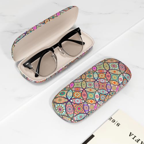 Image of Eyeglasses Case, Portable Hard Shell Protective Case for Glasses, Eyeglass Holder Box for Women with Cleaning Cloth