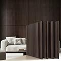 Wood Slat Wall Panels - 4 Pack 47.2" × 23.6" - Acoustic Sound Proof Panels Noise Reduction for Home Office Studio, 3D Fluted Sound Dampening Absorbing Panels, Dark Walnut