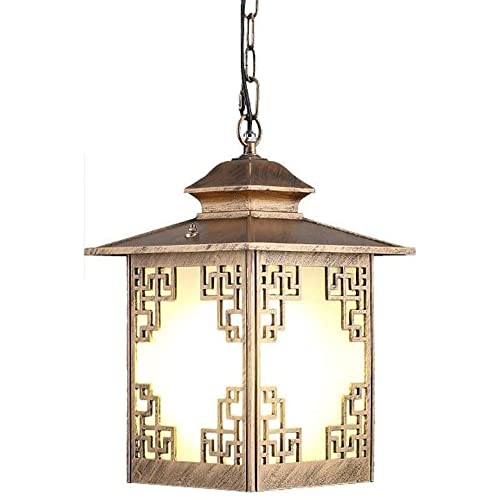 Chandelier extérieur traditionnel en métal forgé pour porche et terrasse haut de gamme